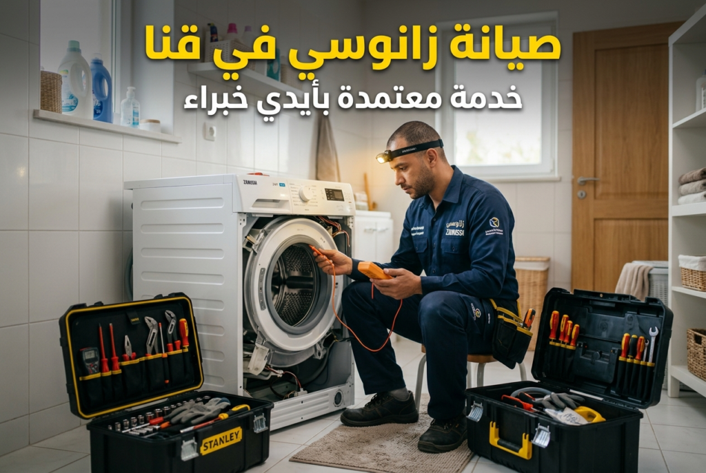 صيانة زانوسي في قنا داخل المنزل بواسطة فني متخصص لإصلاح الغسالات والأجهزة المنزلية